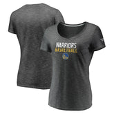 Golden State Warriors Women's Double-Fade Space-Dye V-Neck T-Shirt Charcoal