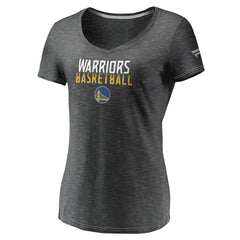 Golden State Warriors Women's Double-Fade Space-Dye V-Neck T-Shirt Charcoal