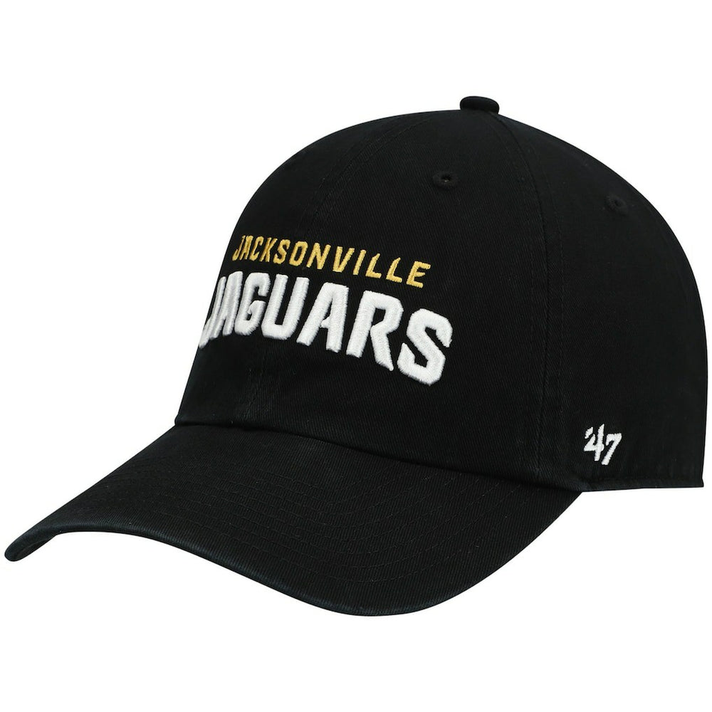 Jacksonville Jaguars '47 Clean Up Script Adjustable Hat Black