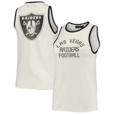 Las Vegas Raiders Junk Food Women's Throwback Pop Binding Scoop Neck Tank Top White/Black