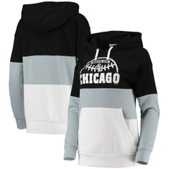 Chicago White Sox G-III Sports by Carl Banks Women's Block and Tackle Colorblock Pullover Hoodie - Black/Gray Hoodies