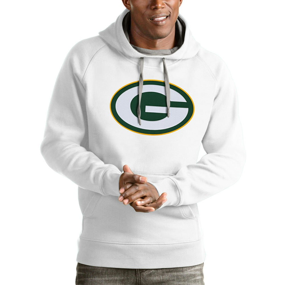 Green Bay Packers Antigua Victory Pullover Hoodie White