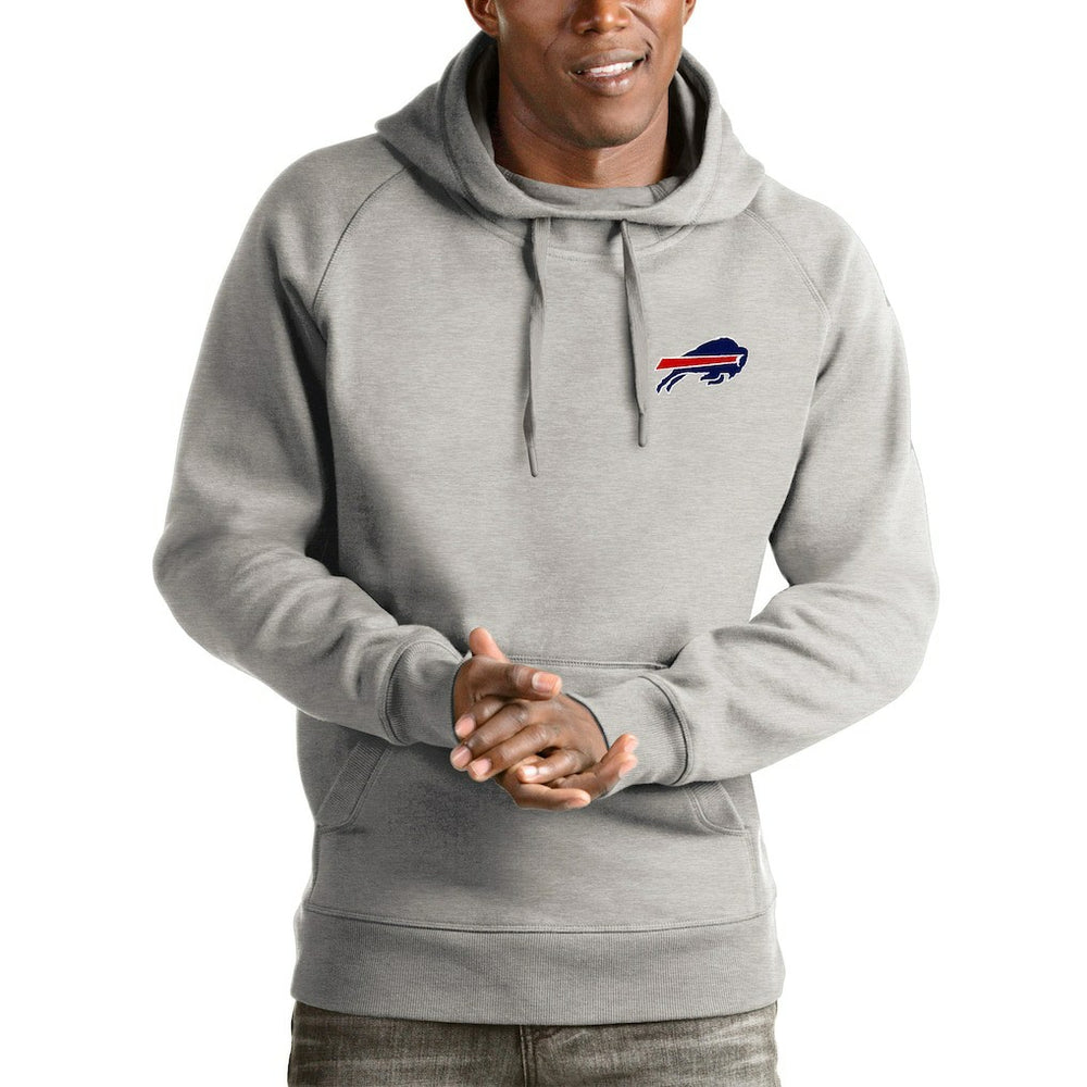 Buffalo Bills Antigua Logo Victory Pullover Hoodie Heathered Gray