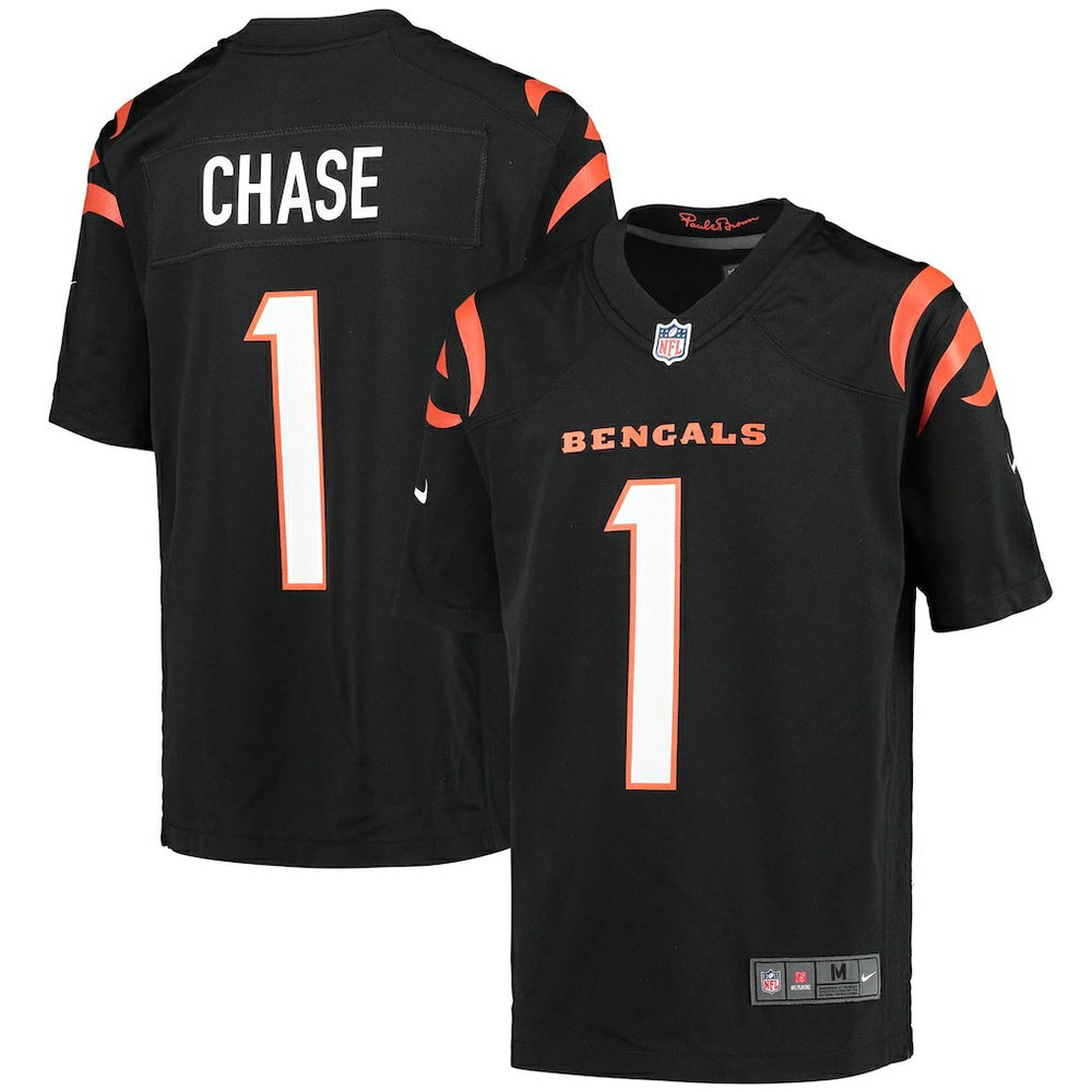NFL Ja'Marr Chase Cincinnati Bengals Youth Game Jersey - Black
