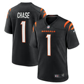 NFL Ja'Marr Chase Cincinnati Bengals Game Jersey - Black