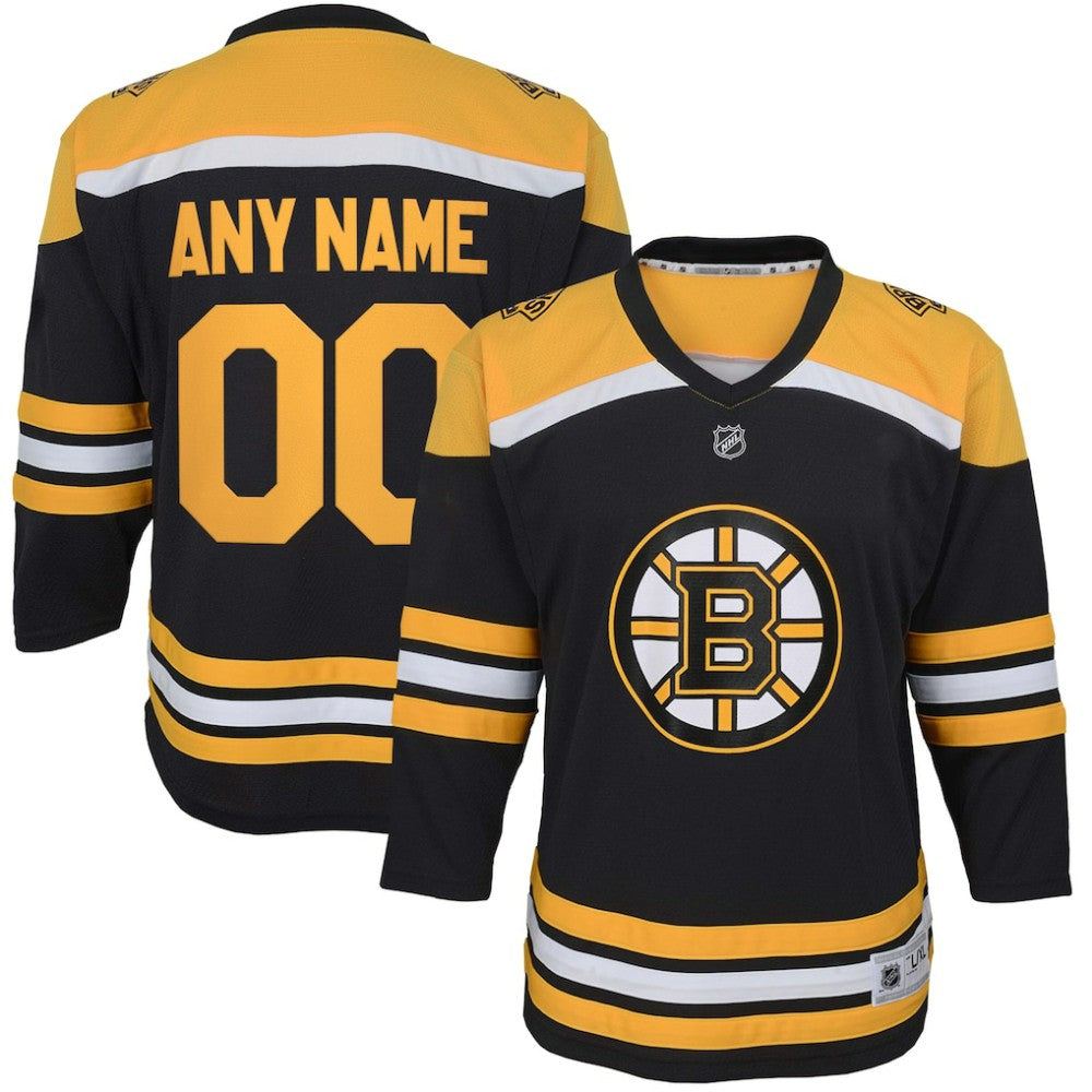 NHL Boston Bruins Youth Home Replica Custom Jersey - Black