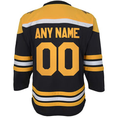 NHL Boston Bruins Youth Home Replica Custom Jersey - Black