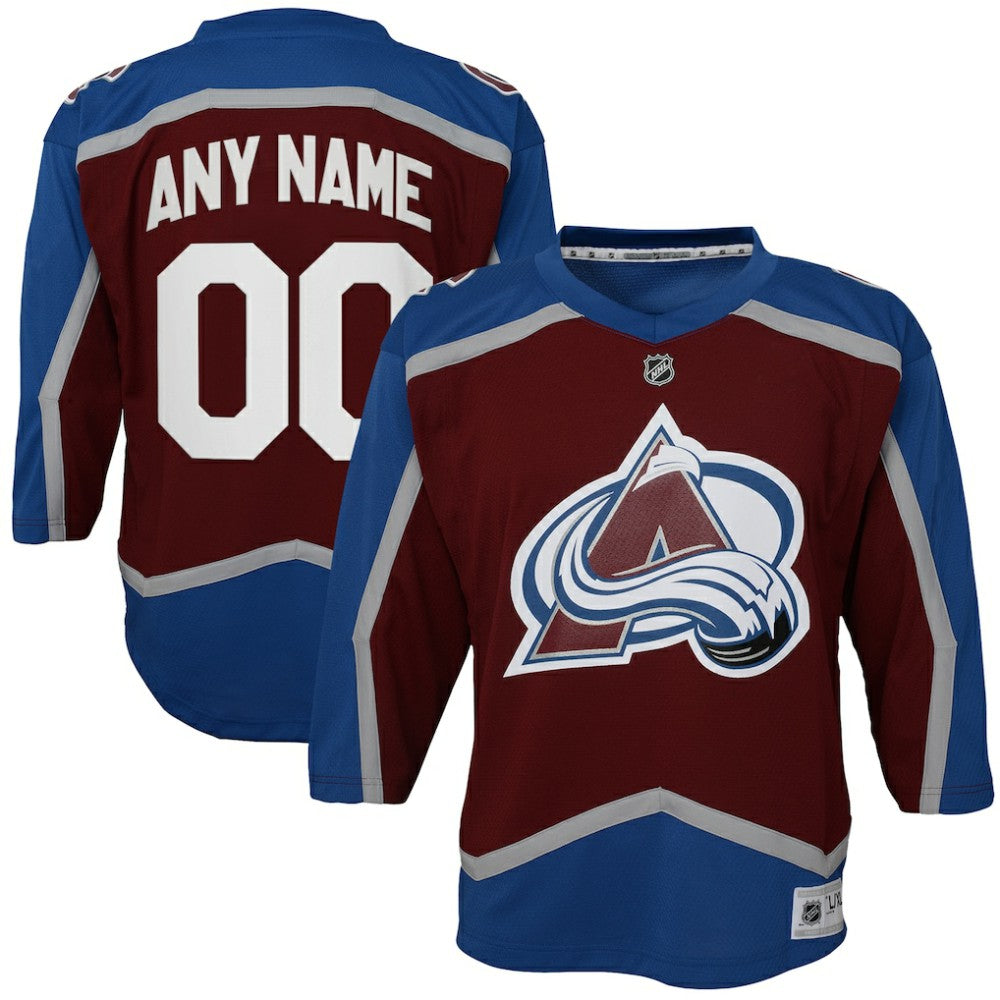 NHL Colorado Avalanche Youth Home Custom Replica Jersey - Burgundy