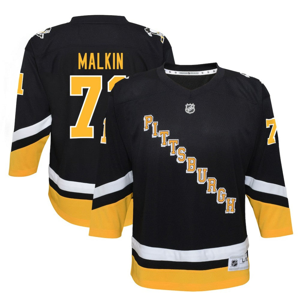 NHL Evgeni Malkin Pittsburgh Penguins Youth 2021/22 Alternate Replica Player Jersey - Black