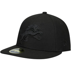 Detroit Lions New Era Black on Black Low Profile 59FIFTY II Fitted Hat Black
