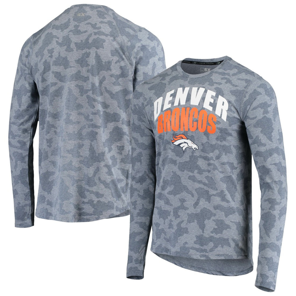 Denver Broncos MSX by Michael Strahan Camo Performance Long Sleeve T-Shirt Navy