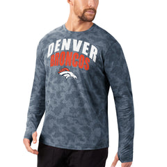 Denver Broncos MSX by Michael Strahan Camo Performance Long Sleeve T-Shirt Navy
