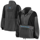 NHL Seattle Kraken WEAR by Erin Andrews Women's Popover Packable Half-Zip Jacket - Charcoal