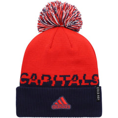 NHL Washington Capitals adidas COLD.RDY Cuffed Knit Hat with Pom - Red/Navy