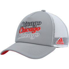 NHL Chicago Blackhawks adidas Women's Foam Trucker Snapback Hat - Gray/White