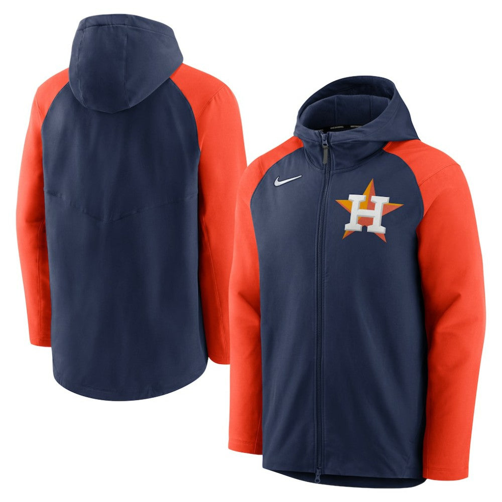 Houston Astros Nike Authentic Collection Performance Raglan Full-Zip Hoodie - Navy/Orange Hoodies