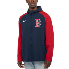 Boston Red Sox Nike Authentic Collection Performance Raglan Full-Zip Hoodie - Navy/Red Hoodies