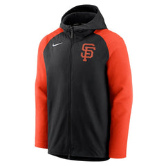 San Francisco Giants Nike Authentic Collection Performance Raglan Full-Zip Hoodie - Black/Orange Hoodies