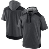 Athletics Nike Authentic Collection Dry Flux Performance Quarter-Zip Short Sleeve Hoodie - Heathered Charcoal/Black Hoodies