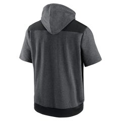 Kansas City Royals Nike Authentic Collection Dry Flux Performance Quarter-Zip Short Sleeve Hoodie - Heathered Charcoal/Black Hoodies