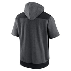 St. Louis Cardinals Nike Authentic Collection Dry Flux Performance Quarter-Zip Short Sleeve Hoodie - Heathered Charcoal/Black Hoodies