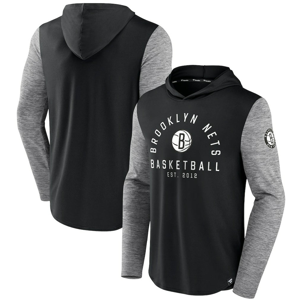 Brooklyn Nets Deep Rotation Performance Pullover Hoodie Black/Heathered Charcoal