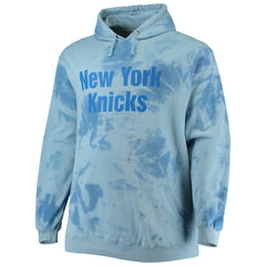 New York Knicks Big & Tall Wordmark Cloud Dye Pullover Hoodie Blue