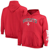 Houston Rockets Big & Tall Team Wordmark Pullover Hoodie Red