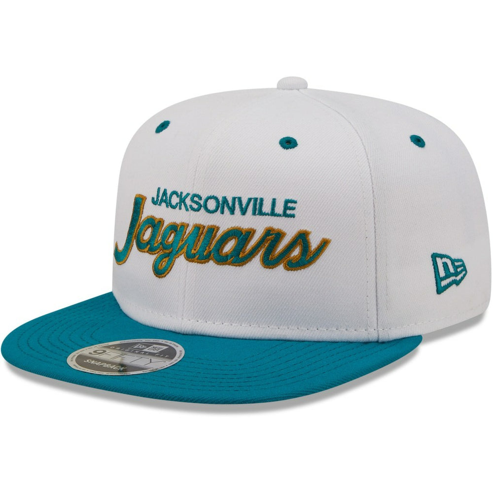 Jacksonville Jaguars New Era Sparky Original 9FIFTY Snapback Hat White/Teal