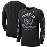 Brooklyn Nets Courtside Retro Elevated Long Sleeve T-Shirt Black
