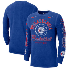 Philadelphia 76ers Courtside Retro Elevated Long Sleeve T-Shirt Royal