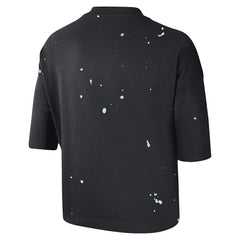 Brooklyn Nets Women's Courtside Splatter Cropped T-Shirt Black