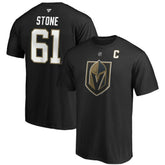 NHL Mark Stone Vegas Golden Knights Fanatics Authentic Stack Player Name & Number Captain Patch T-Shirt - Black