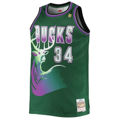 NBA Ray Allen Milwaukee Bucks Big & Tall 1996/97 Hardwood Classics Swingman Jersey - Hunter Green