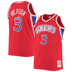 NBA Allen Iverson Philadelphia 76ers 1996/97 Big & Tall Hardwood Classics Swingman Jersey - Red
