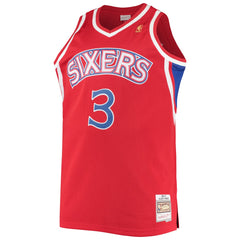 NBA Allen Iverson Philadelphia 76ers 1996/97 Big & Tall Hardwood Classics Swingman Jersey - Red