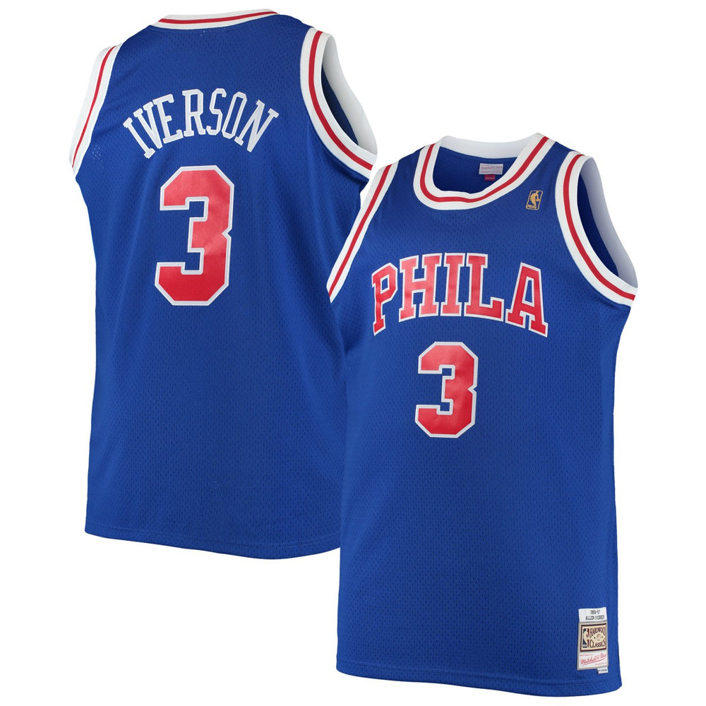NBA Allen Iverson Philadelphia 76ers 1996/97 Big & Tall Hardwood Classics Swingman Jersey - Royal