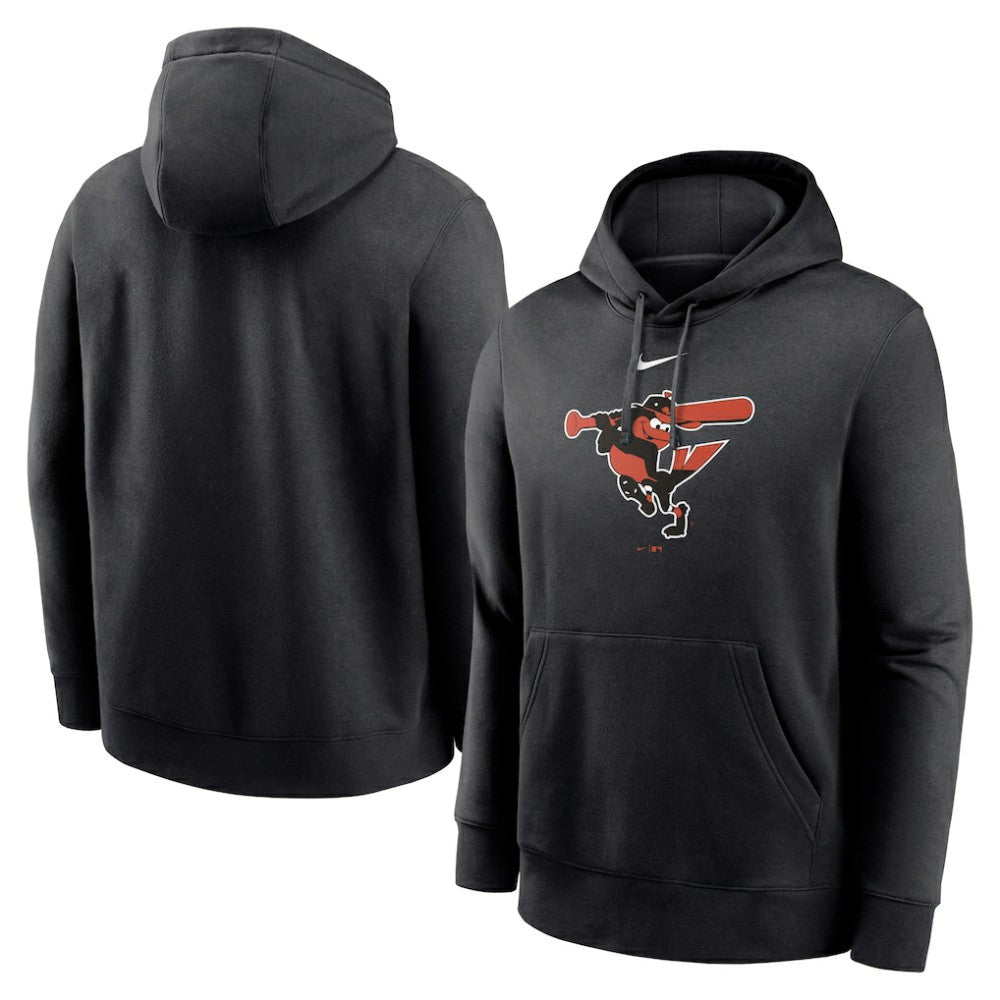Baltimore Orioles Nike Alternate Logo Club Pullover Hoodie - Black Hoodies