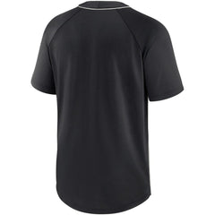 Chicago White Sox Nike City Plate Performance Henley Raglan T-Shirt - Black/Silver T-shirts