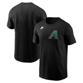 Arizona Diamondbacks Nike Cooperstown Collection Wordmark T-Shirt - Black T-shirts