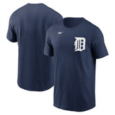 Detroit Tigers Nike Cooperstown Collection Wordmark T-Shirt - Navy T-shirts