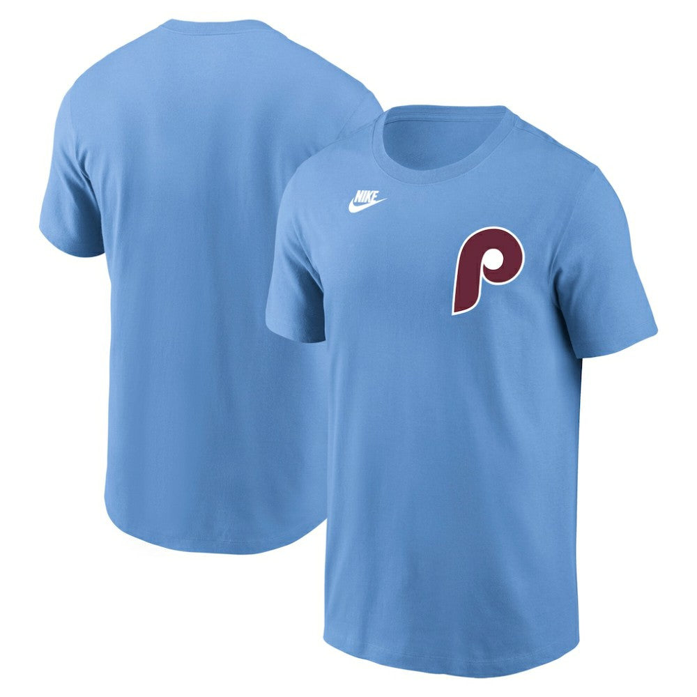 Philadelphia Phillies Nike Cooperstown Collection Wordmark T-Shirt - Light Blue T-shirts