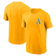 Athletics Nike Cooperstown Collection Wordmark T-Shirt - Gold T-shirts