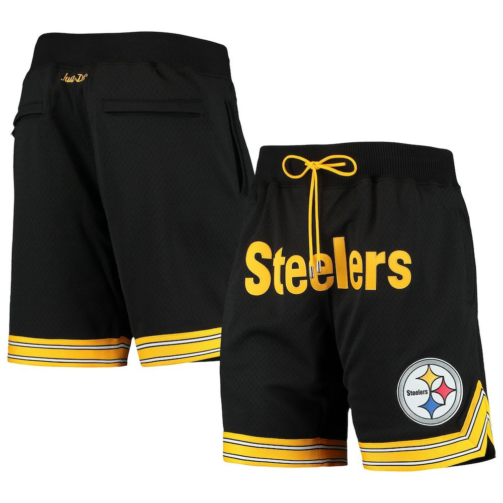 Pittsburgh Steelers Just Don Gold Rush Shorts Black