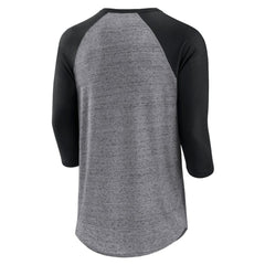 Chicago White Sox Fanatics Iconic Above Heat Speckled Raglan Henley 3/4 Sleeve T-Shirt - Heathered Gray/Black T-shirts