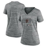 San Francisco Giants Nike Women's Authentic Collection Velocity Performance V-Neck T-Shirt - Anthracite T-shirts