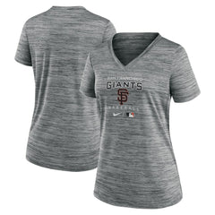 San Francisco Giants Nike Women's Authentic Collection Velocity Performance V-Neck T-Shirt - Anthracite T-shirts
