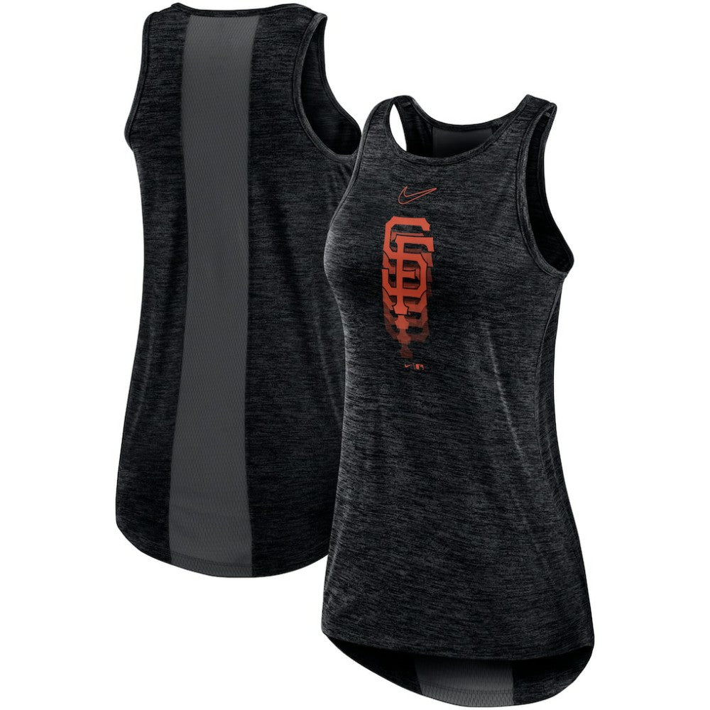 San Francisco Giants Nike Women's Logo Fade High Neck Performance Tank Top - Black Tanks
