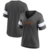 San Francisco Giants Fanatics Women's Wordmark V-Neck Tri-Blend T-Shirt - Heathered Charcoal T-shirts
