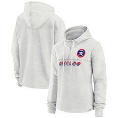 Chicago Cubs Fanatics Women's True Classics Legacy Quarter-Zip Hoodie - Oatmeal Hoodies